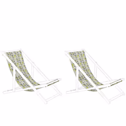 Set of 2 Sun Lounger Replacement Fabrics ANZIO/AVELLINO 113 x 44 cm Yellow