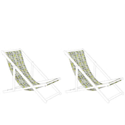 Set of 2 Sun Lounger Replacement Fabrics ANZIO/AVELLINO 113 x 44 cm Yellow