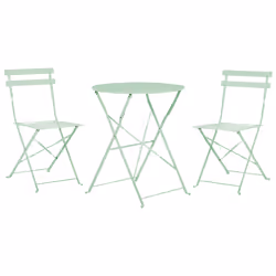 Bistro Set Folding FIORI Metal Mint Green