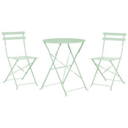 Bistro Set Folding FIORI Metal Mint Green