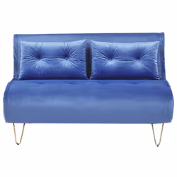 Sofa Bed VESTFOLD Velvet Navy Blue 2 Seater