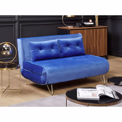 Sofa Bed VESTFOLD Velvet Navy Blue 2 Seater
