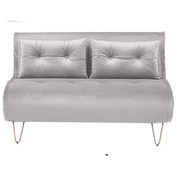 Sofa Bed VESTFOLD Velvet Grey 2 Seater