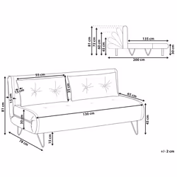 Sofa Bed VESTFOLD Velvet Grey 2 Seater