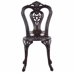 Set of 2 Garden Chairs BOVINO Metal Dark Brown