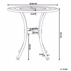Bistro Table BOVINO 65 cm 65 cm Metal Dark Brown