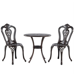 Bistro Set BOVINO Metal Dark Brown