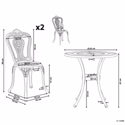 Bistro Set BOVINO Metal Dark Brown