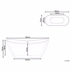 Freestanding Bathtub ANTIGUA 1800 x 780 mm Black