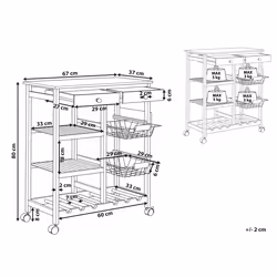 Kitchen Trolley MORINO Bamboo Wood Light Brown - Additional view 4
