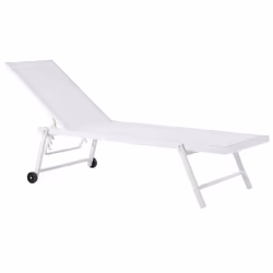 Sun Lounger PORTOFINO Reclining Metal White