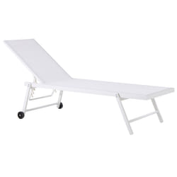 Sun Lounger PORTOFINO Reclining Metal White
