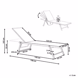 Sun Lounger PORTOFINO Reclining Metal White