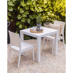 Set of 2 Garden Chairs FOSSANO Synthetic Material White - Additional view 5
