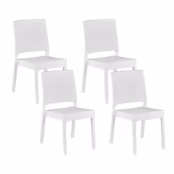 Set of 4 Garden Chairs FOSSANO Synthetic Material White