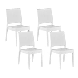 Set of 4 Garden Chairs FOSSANO Synthetic Material White