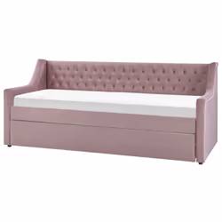 Trundle Bed Velvet MONTARGIS 90 x 200 cm (EU Single) Pink