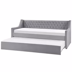 Trundle Bed Velvet MONTARGIS 90 x 200 cm (EU Single) Light Grey