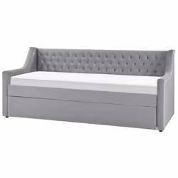 Trundle Bed Velvet MONTARGIS 90 x 200 cm (EU Single) Light Grey