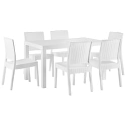 Garden Dining Set 6 Seater FOSSANO White