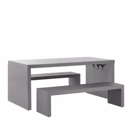 Garden Dining Set with Benches 4 Seater TARANTO Concrete Grey