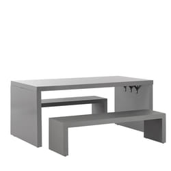 Garden Dining Set with Benches 4 Seater TARANTO Concrete Grey