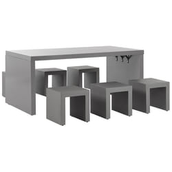 Garden Dining Set with Stools 6 Seater TARANTO Concrete Grey