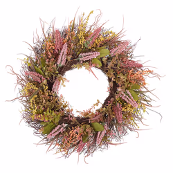 Decorative Wreath ø 50 cm Pink and Green GUANCHA