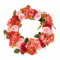 Door Wreath ø 50 cm Red and Pink AGULO