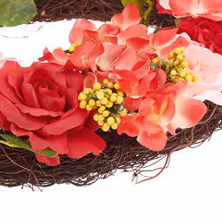 Door Wreath Ã¸ 50 cm Red and Pink AGULO