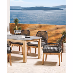 Set of 2 Garden Chairs with Cushions OLBIA Synthetic Material Black