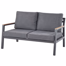 Garden Lounge Set with Table 4 Seater DELIA Metal Grey - Additional view 4