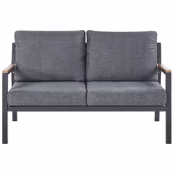 Garden Lounge Set with Table 4 Seater DELIA Metal Grey - Additional view 5