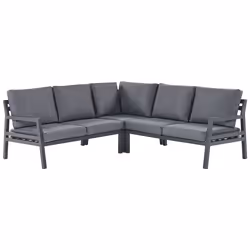 Garden Corner Sofa with Table 5 Seater VIZZINI Metal Grey - Additional view 5