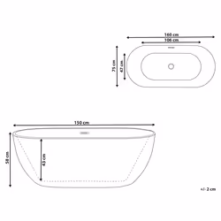 Freestanding Bathtub CARRERA 1600 x 750 mm Black