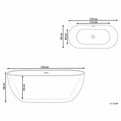 Freestanding Bathtub CARRERA 1700 x 800 mm Burgundy
