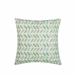 Set of 2 Cushions Abstract Pattern 45 x 45 cm White and Green PRUNUS