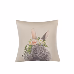 Set of 2 Cotton Cushions Rabbit Print 45 x 45 cm Taupe FATSIA