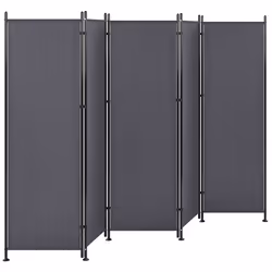 5 Panel Room Divider NARNI Grey 267 cm 170 cm