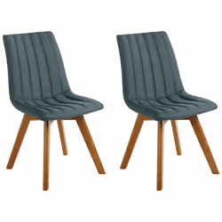 Set of 2 Dining Chairs CALGARY Dark Green