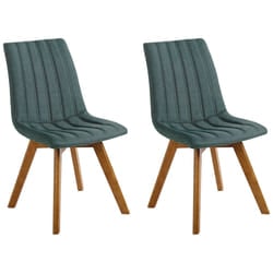 Set of 2 Dining Chairs CALGARY Dark Green