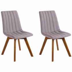 Set of 2 Dining Chairs CALGARY Taupe