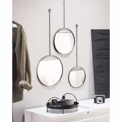 Wall Mirror ODOS 33/29/24 cm 80/75/69 cm Metal Black