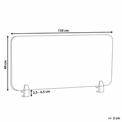 Desk Screen 130 x 40 cm Blue WALLY