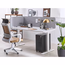Desk Screen 130 x 40 cm Light Grey WALLY