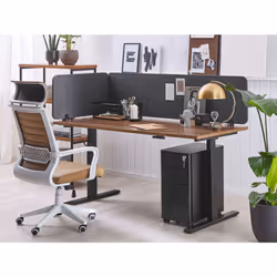 Desk Screen 130 x 40 cm Dark Grey WALLY