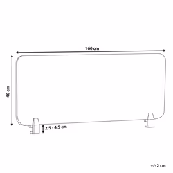Desk Screen 160 x 40 cm Dark Grey WALLY