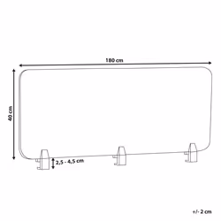 Desk Screen 180 x 40 cm Light Grey WALLY