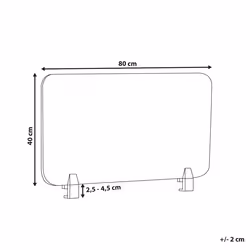 Desk Screen 80 x 40 cm Light Grey WALLY
