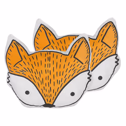 Set of 2 Cotton Kids Cushions Fox 50 x 40 cm Orange VADODARA